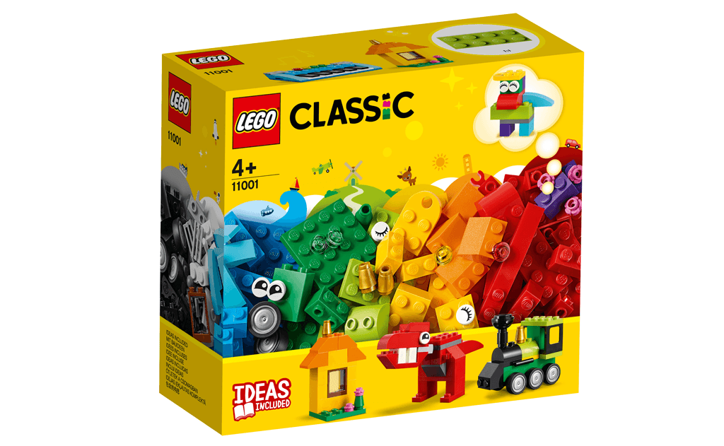Збери класичний паровоз, затишний будинок, крутий синтезатор, милого червоного динозавра або іншу модель, яку придумаєш сам, з різнокольорових елементів набору «Моделі з кубиків» LEGO® Classic. 