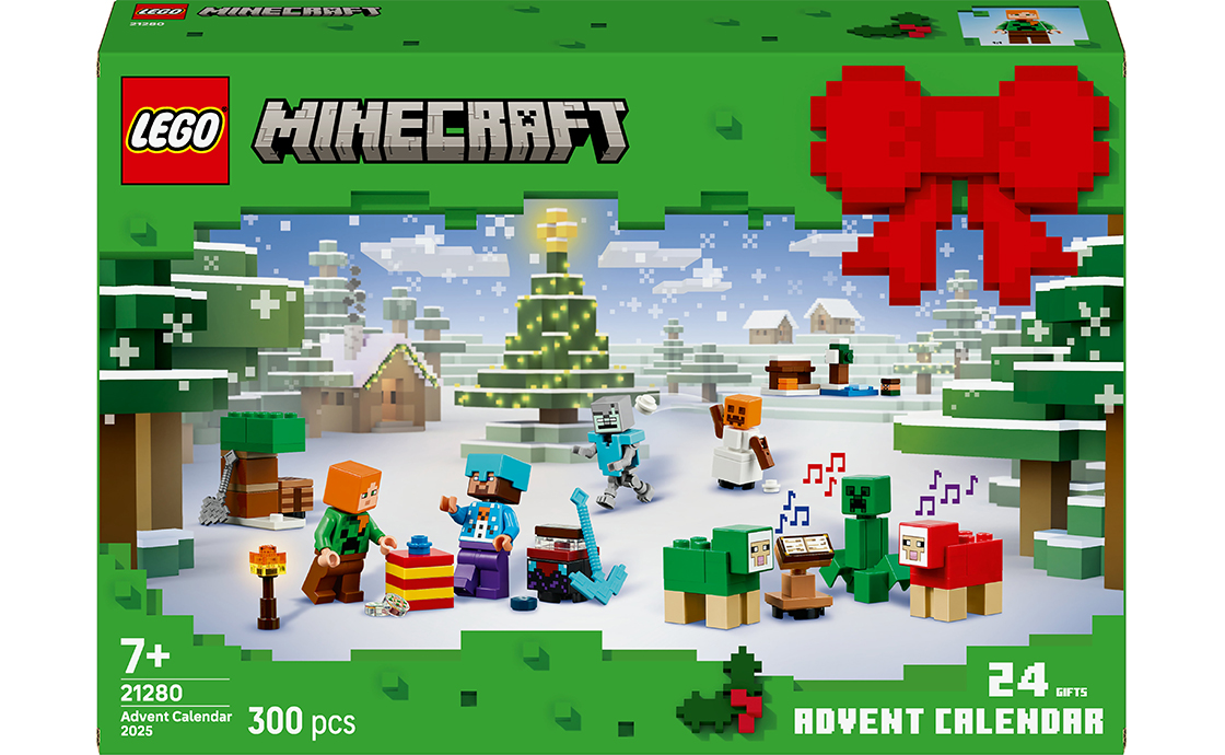 Зробіть очікування свята кубічно-веселим з набором LEGO “Адвент календар 2025 – Майнкрафт”. Кожен день грудня до Різдва відкривайте нові дверцята і знаходьте всередині міні-подарунок, натхненний популярною відеогрою. У комплекті 24 сюрпризи, з яких поступово складається зимова історія. Сцена доповнена ігровим килимком, що перетворює все в мініатюрний світ з атмосферою Різдва і Нового року.