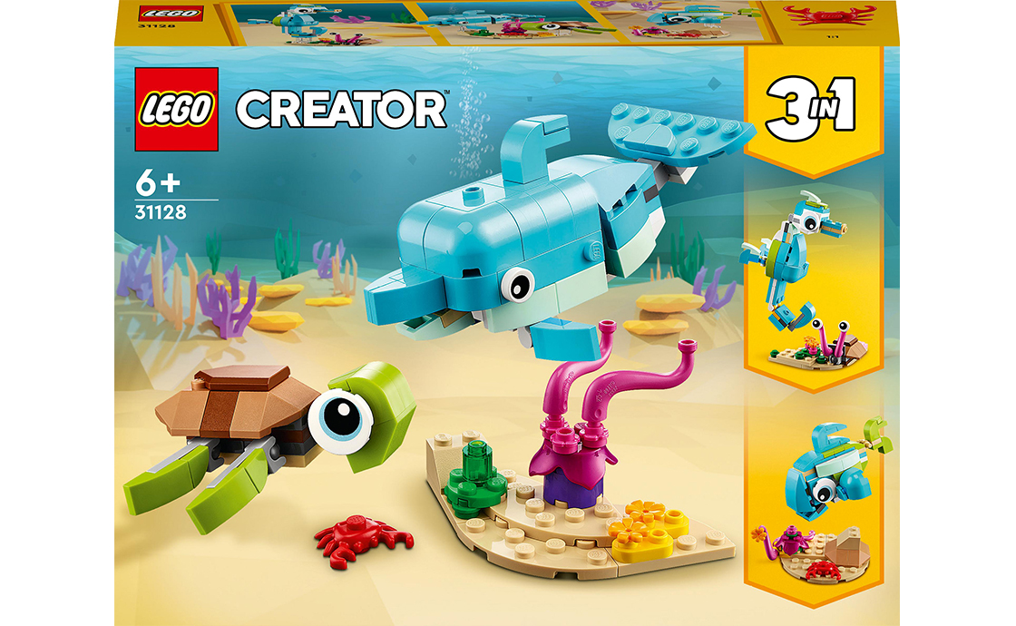 Підводний світ LEGO продовжує розширюватися, цього разу отримавши поповнення у вигляді дельфіна, черепахи, морського коника, равлика, краба та рибки у наборі LEGO 