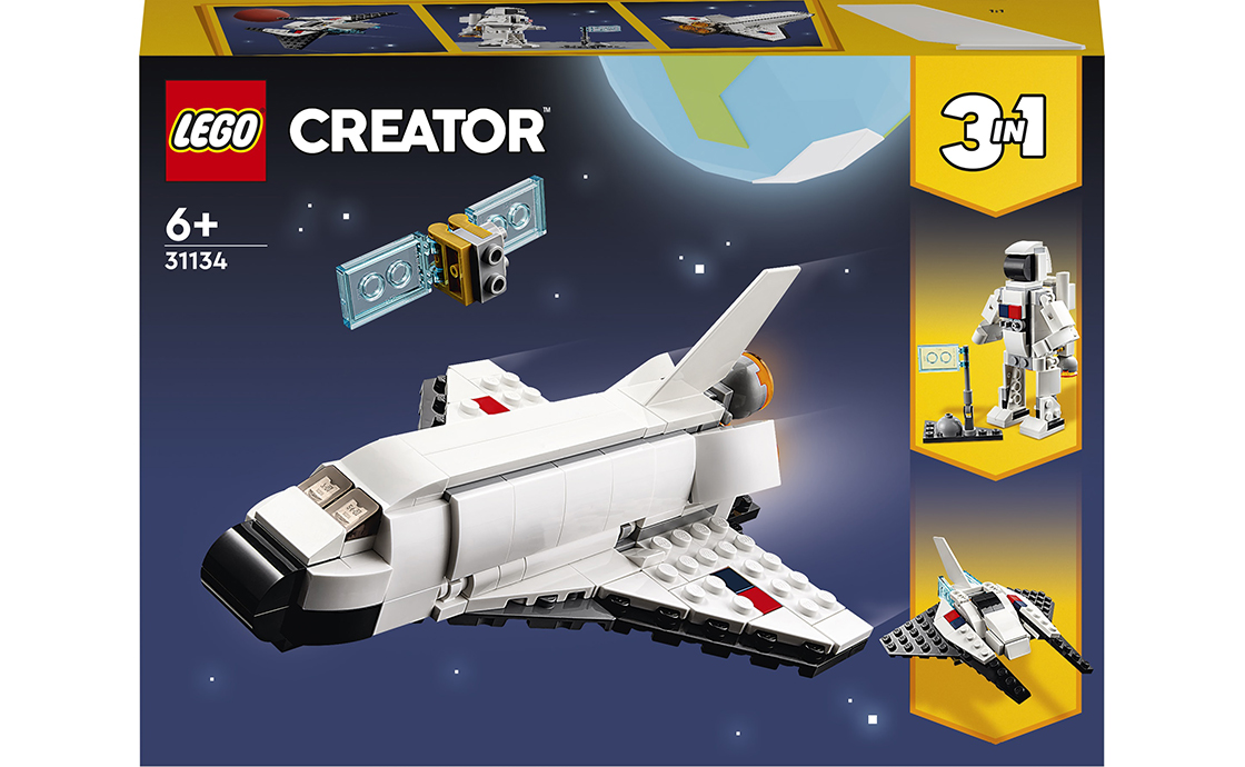 юбителі космічних пригод зможуть насолодитися міжгалактичними польотами разом із ігровим набором LEGO Creator Космічний шатл (31134). У цьому захоплюючому ігровому наборі представлені одразу три унікальні космічні пригоди. Пориньте в захоплюючий світ космосу разом із LEGO Creator.