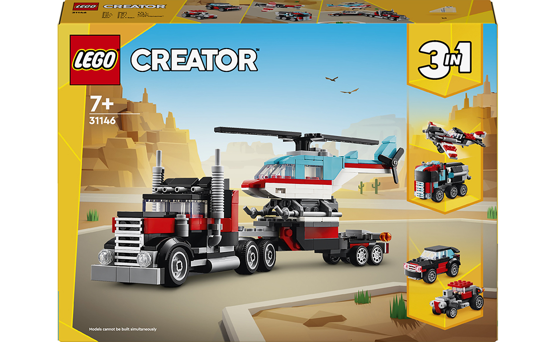 Подивіться вгору! Незабаром гвинтокрил приземлиться на верхівку вантажівки, і ваша пригода з ігровим набором LEGO Creator перейде на новий рівень!