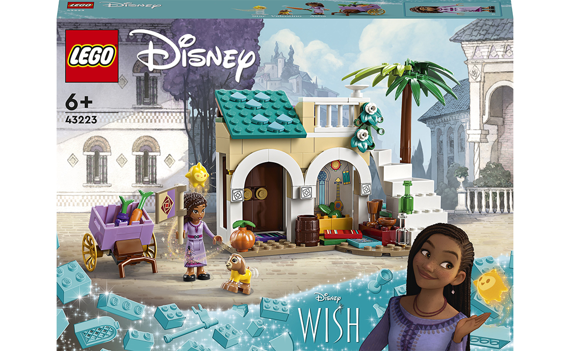 Класна новинка вже чекає на всіх шанувальників «світу цеглинок» в нашому магазині! Знайомтеся, конструктор LEGO Disney Princess Аша в місті Розас (43223). Його авторів надихнула казкова історія про пригоди милої дівчини Аші та її друзів, яких можна побачити в мультфільмі «Заповітне бажання». Кличемо на допомогу фантазію і вирушаємо назустріч чарівним пригодам!